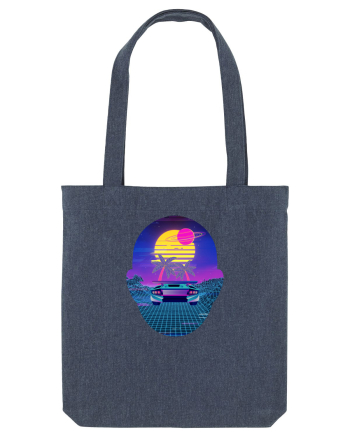Retro Vapor Wave Man Midnight Blue