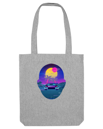 Retro Vapor Wave Man Heather Grey