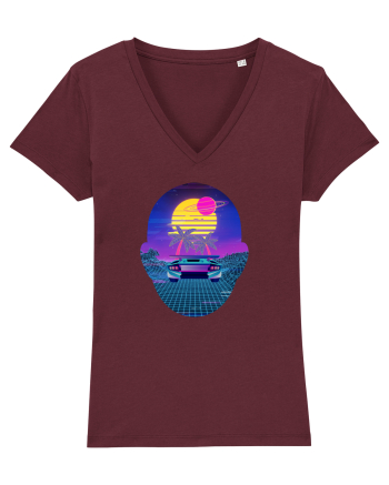 Retro Vapor Wave Man Burgundy