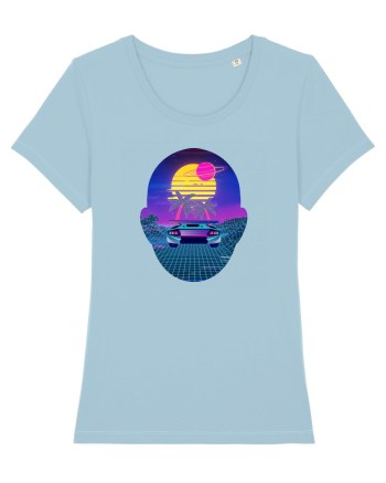 Retro Vapor Wave Man Sky Blue