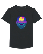 Retro Vapor Wave Man Tricou mânecă scurtă guler larg Bărbat Skater