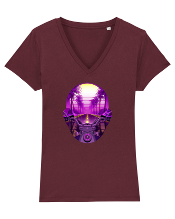Retro Vapor Wave Man Burgundy