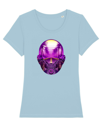 Retro Vapor Wave Man Sky Blue