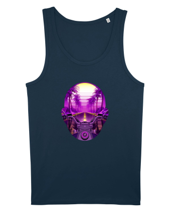 Retro Vapor Wave Man Navy