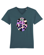 Retro Vapor Wave Man Tricou mânecă scurtă guler V Bărbat Presenter