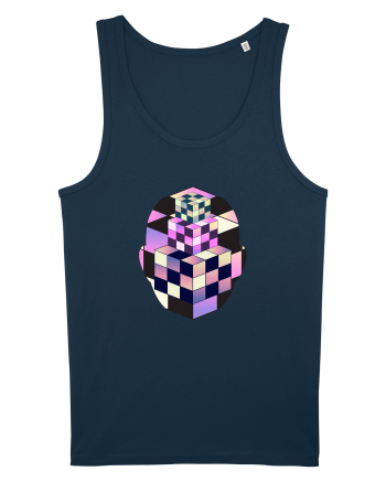 Retro Vapor Wave Man Navy