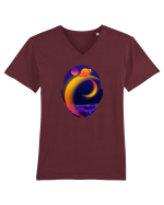 Retro Vapor Wave Man Tricou mânecă scurtă guler V Bărbat Presenter