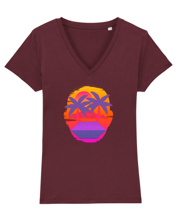Retro Vapor Wave Man Burgundy