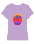 Retro Vapor Wave Man Tricou mânecă scurtă guler larg fitted Damă Expresser