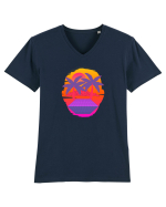 Retro Vapor Wave Man Tricou mânecă scurtă guler V Bărbat Presenter