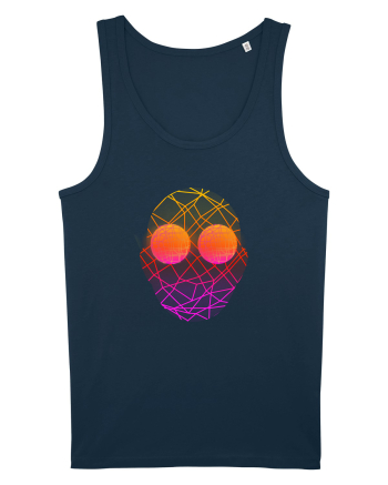 Retro Vapor Wave Man Navy