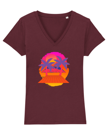 Retro Vapor Wave Man Burgundy
