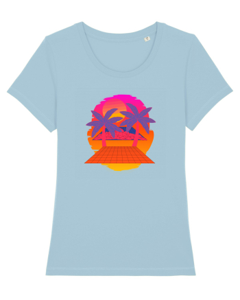 Retro Vapor Wave Man Sky Blue
