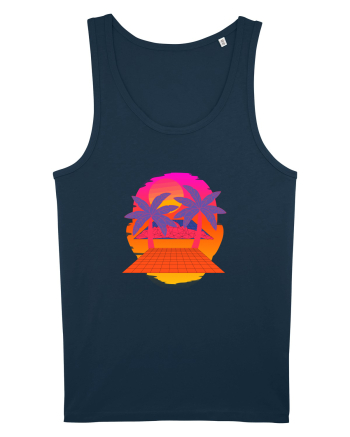 Retro Vapor Wave Man Navy