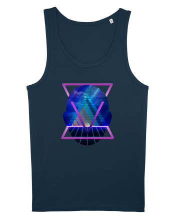 Retro Vapor Wave Man Navy