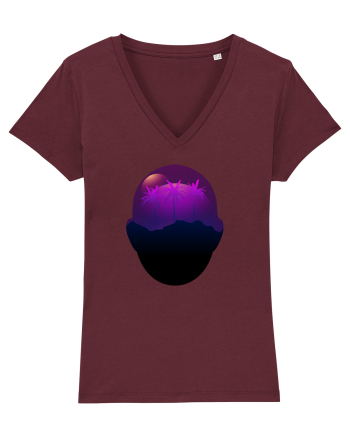 Retro Vapor Wave Man Burgundy