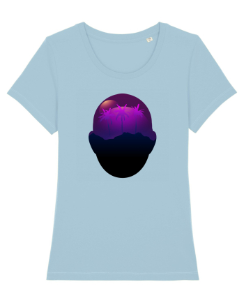 Retro Vapor Wave Man Sky Blue