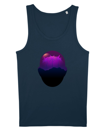 Retro Vapor Wave Man Navy