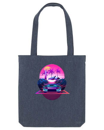 Retro Vapor Wave Man Midnight Blue