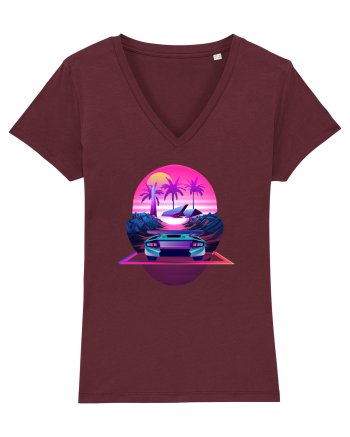 Retro Vapor Wave Man Burgundy