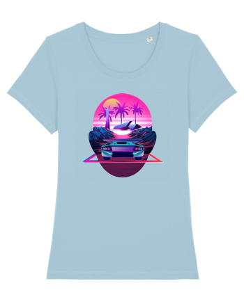 Retro Vapor Wave Man Sky Blue