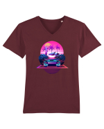 Retro Vapor Wave Man Tricou mânecă scurtă guler V Bărbat Presenter