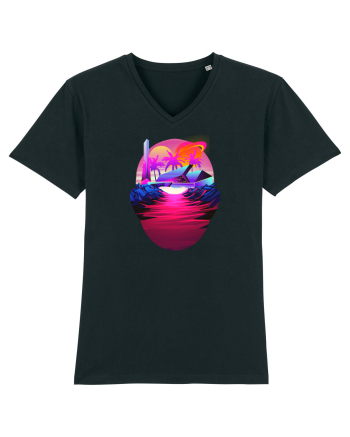 Retro Vapor Wave Man Black