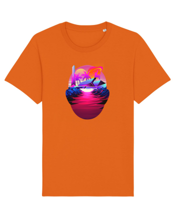 Retro Vapor Wave Man Bright Orange