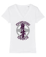 Kyokushin Karate  Tricou mânecă scurtă guler V Damă Evoker