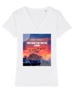 Thank yourself  Tricou mânecă scurtă guler V Damă Evoker