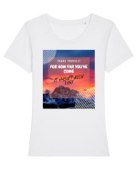 Thank yourself  Tricou mânecă scurtă guler larg fitted Damă Expresser
