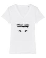Different eyes see different things Tricou mânecă scurtă guler V Damă Evoker