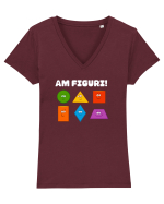 AM FIGURI Tricou mânecă scurtă guler V Damă Evoker