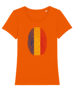 AMPRENTA TRICOLOR Tricou mânecă scurtă guler larg fitted Damă Expresser