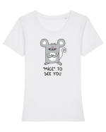 MICE to see you Tricou mânecă scurtă guler larg fitted Damă Expresser