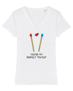 You are my perfect MATCH Tricou mânecă scurtă guler V Damă Evoker