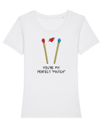 You are my perfect MATCH Tricou mânecă scurtă guler larg fitted Damă Expresser