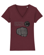 Shotokan Karate Tricou mânecă scurtă guler V Damă Evoker