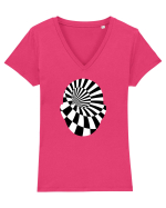 Psychedelic Man  Tricou mânecă scurtă guler V Damă Evoker