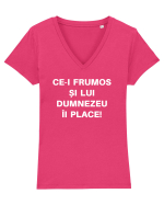 FRUMOS Tricou mânecă scurtă guler V Damă Evoker