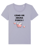CAND OR ZBURA PORCII Tricou mânecă scurtă guler larg fitted Damă Expresser