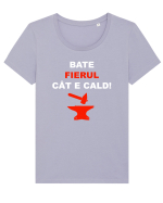 BATE FIERUL CAT E CALD Tricou mânecă scurtă guler larg fitted Damă Expresser