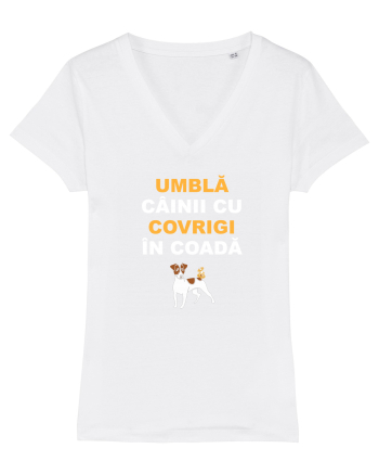 UMBLA CAINII CU COVRIGI IN COADA White