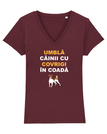 UMBLA CAINII CU COVRIGI IN COADA Burgundy