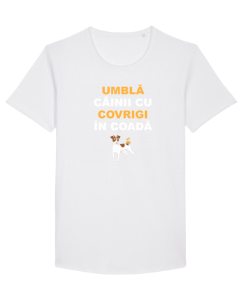 UMBLA CAINII CU COVRIGI IN COADA White