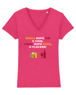 BEREA DUPA VIN E CHIN Tricou mânecă scurtă guler V Damă Evoker