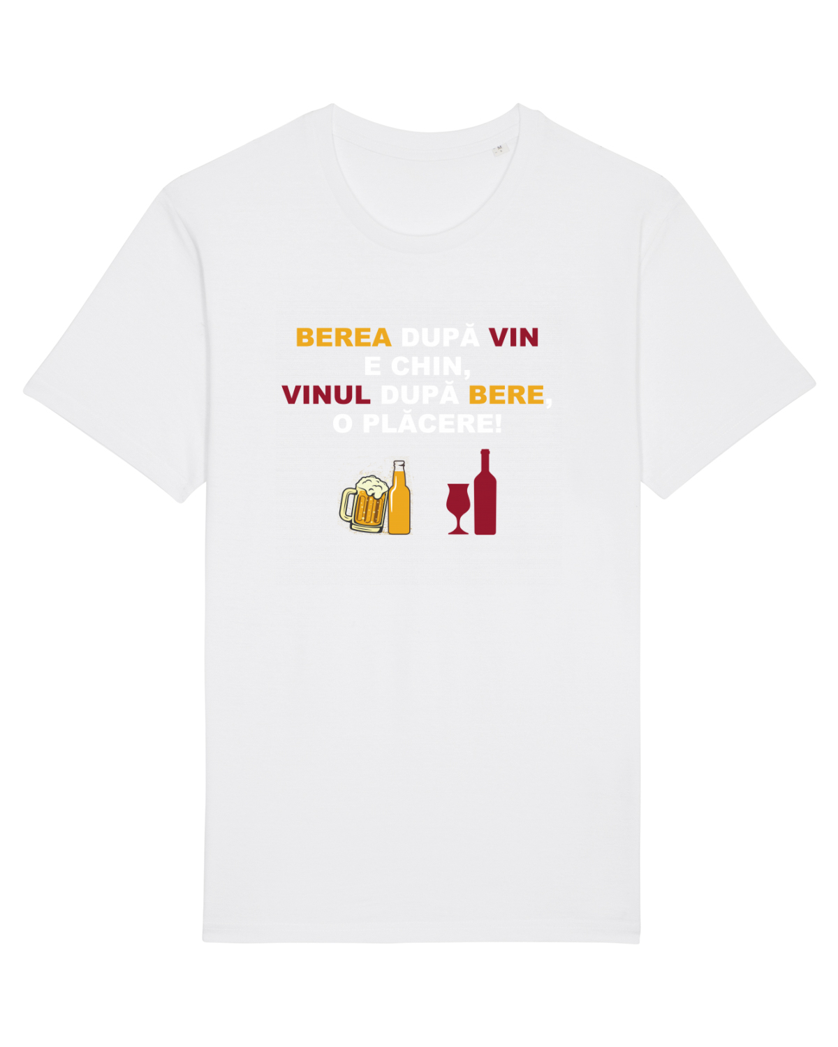 Tricou mânecă scurtă Unisex Rocker White