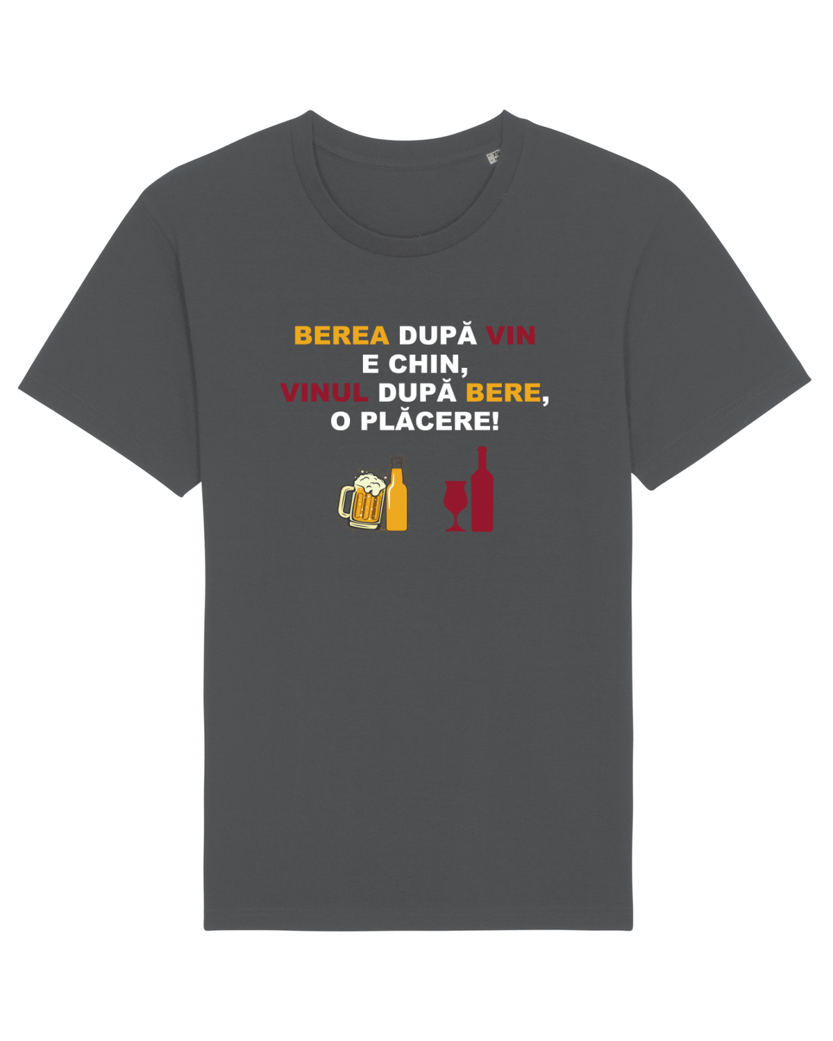 Tricou mânecă scurtă Unisex Rocker Anthracite