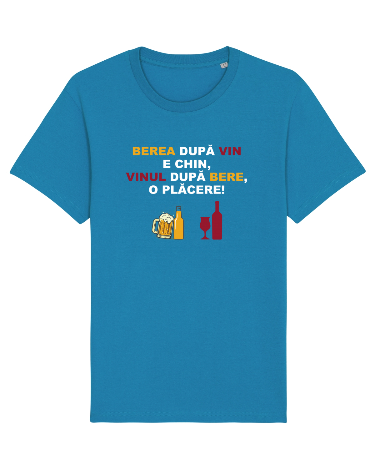 Tricou mânecă scurtă Unisex Rocker Azur