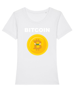 BITCOIN Tricou mânecă scurtă guler larg fitted Damă Expresser